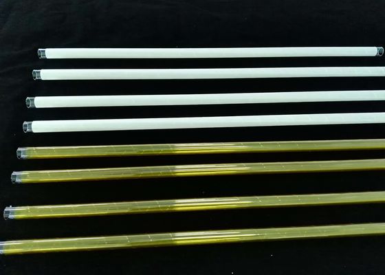 Cina Tabung Kaca Kuarsa PECVD OD 30 mm Ditutupi Dengan Serat 3M Putih / Kuning yang Digunakan dalam Industri Surya Dilapisi pemasok
