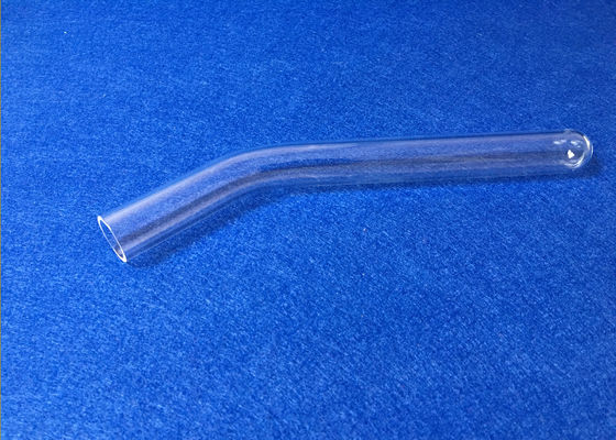 Transparan Tabung Kaca Kuarsa Fused Putaran / Bawah Datar Opsional pemasok