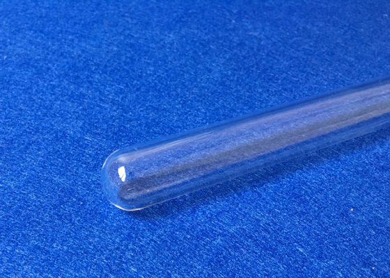 Transparan Tabung Kaca Kuarsa Fused Putaran / Bawah Datar Opsional pemasok