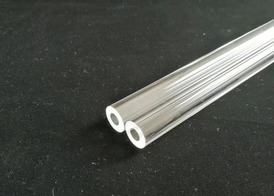 Transparan / Clear Fused Quartz Tube Dengan Tebal Dinding Tebal 3mm pemasok