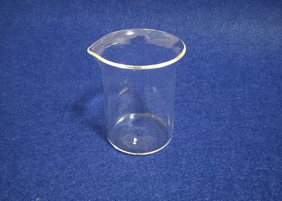 Gelas kaca kuarsa Fused transparan 50ML dengan layanan kustom cerat tersedia pemasok