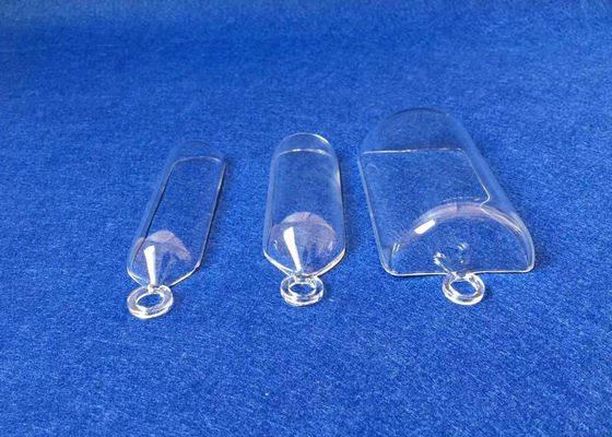 Disesuaikan Transparan Fused Quartz Combustion Boats 50ML Dengan Cincin pemasok