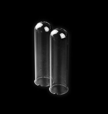 Round Bottom Fused Quartz Tube Jenis Ujung Tertutup Dengan Bibir / Flensa pemasok