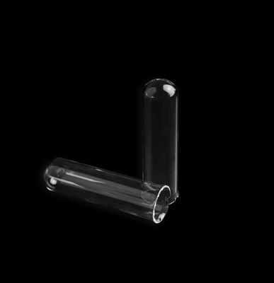 Round Bottom Fused Quartz Tube Jenis Ujung Tertutup Dengan Bibir / Flensa pemasok